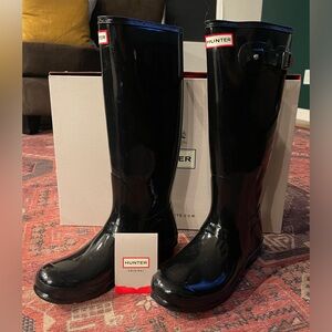 Hunter Original Tall Black Gloss Rain Boots